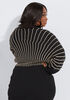 Striped Ribbed Sweater Dress, Black Combo image number 2