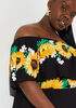 Sunflower Off The Shoulder Dress, Black Combo image number 2