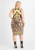 Status And Leopard Print Dress, Black Animal image number 1