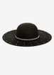 Trendy Straw Rhinestone Oversize Floppy Straw Sun Panama Hat image number 0