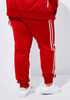 Striped Stretch Knit Joggers, Barbados Cherry image number 1