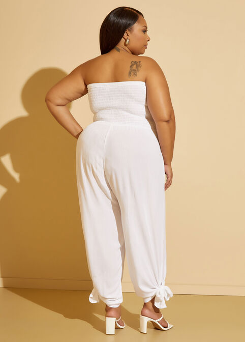 Strapless Cover Up Jumpsuit, White image number 1