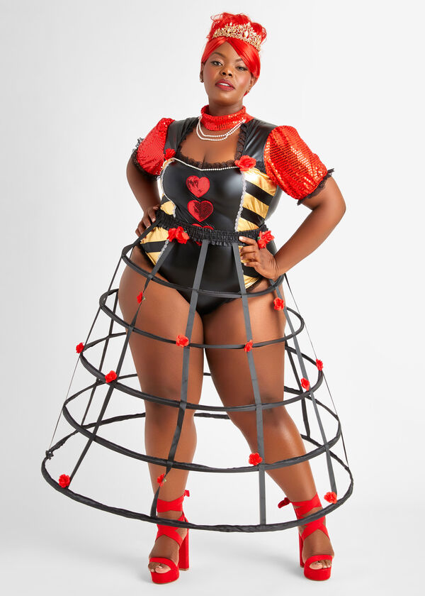 Heart Queen Halloween Costume, Black Combo image number 4