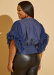 Tulle Sleeved Chambray Shirt, Denim image number 1