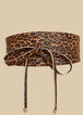 Animal Faux Leather Wrap Belt, Brown Animal image number 1