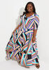 Striped Stretch Knit Maxi Dress, Multi image number 0