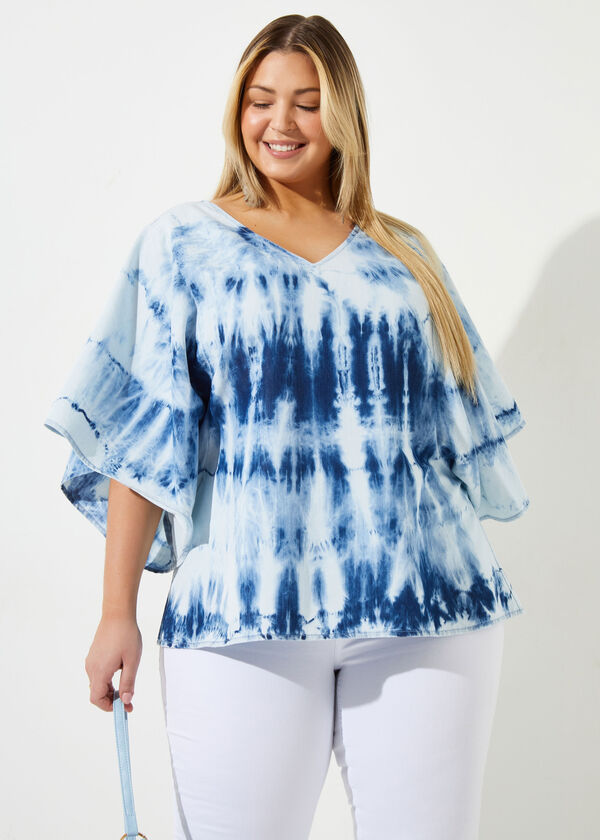 Tie Dyed Chambray Tunic, Denim image number 0
