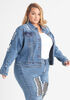 Distressed Embellished Skinny Jeans, Medium Blue image number 4