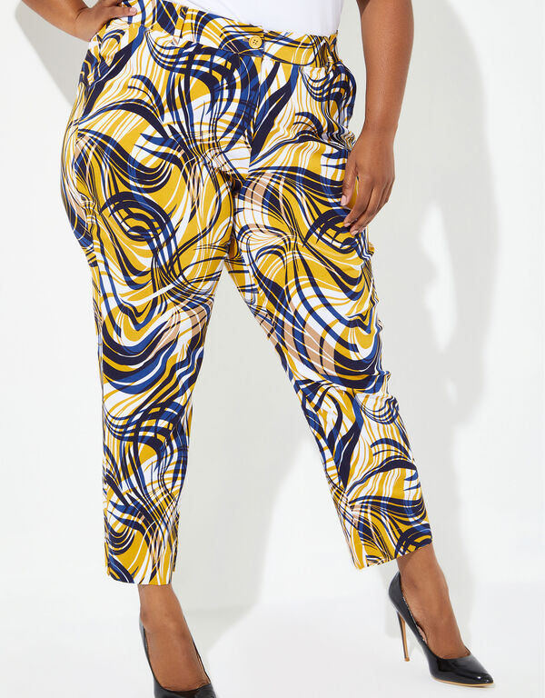 Swirl Print Power Twill Pants, Nugget Gold image number 0