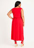 Tall Belted Lattice Maxi Dress, Tango Red image number 1
