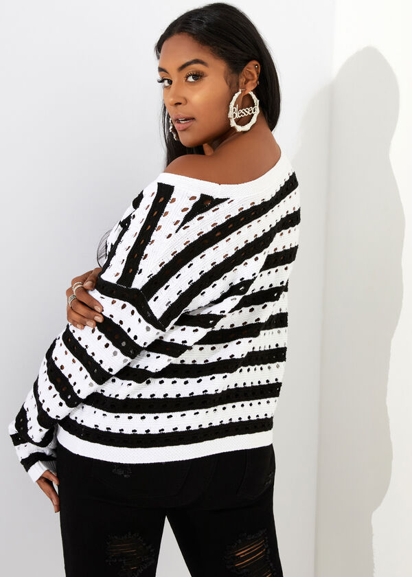 The Elyssa Sweater, Black White image number 1
