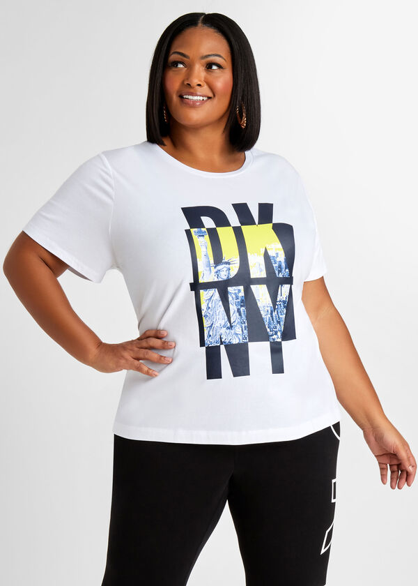 DKNY Stacked City Logo T Shirt, White image number 0