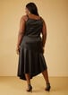 Asymmetric Midaxi Slip Dress, Black image number 1