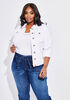 Stretch Denim Fitted Jacket, White image number 0
