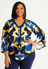 Abstract Flare Sleeve Knit Top, Sodalite image number 0