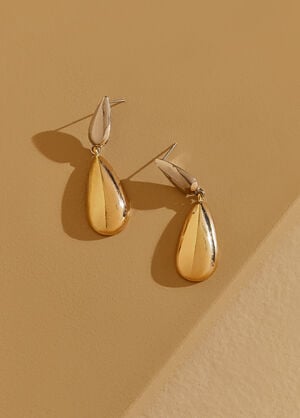 Silver And Gold Tone Drop Earrings, Multi image number 1