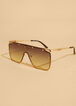Star Studded Shield Sunglasses, Gold image number 2