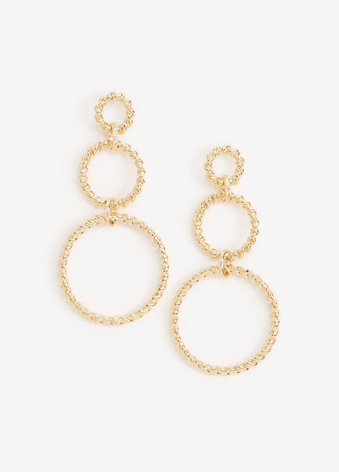 Gold Link Drop Earrings, Gold image number 0