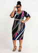 Belted Wavy Stripe Bodycon Dress, Sodalite image number 0