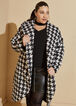 Houndstooth Faux Wool Coat, Black White image number 3