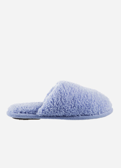 Isotoner Fuzzy Clog Slippers, Blue image number 1