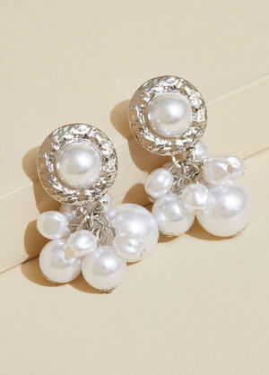Faux Pearl Clip On Earrings, Pearl image number 0