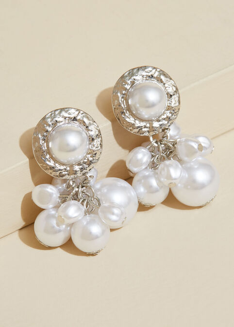 Faux Pearl Clip On Earrings, Pearl image number 0