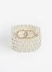 Statement Jewelry Trendy Pearl Beads Stretch 5pc Bracelets Set image number 0