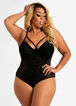 Plus Size Sexy Lingerie Lace Mesh Cutout Strappy Push Up Cup Bodysuit image number 0