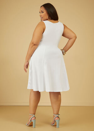 Jersey A Line Tank Dress, White image number 1