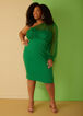 One Shoulder Layered Bodycon Dress, Abundant Green image number 4