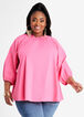 Cotton Smock Neck Puff Sleeve Top,  image number 0
