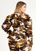 Camo Puff Sleeve Peplum Jacket, Military Olive image number 1