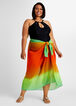 Plus Size Trendy Designer Swim Cover Ups Ombre Chiffon Sheer Sarong image number 0