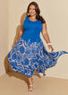 Paneled Tie Dyed Convertible Dress, Lapis Blue image number 0
