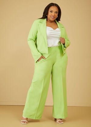 Crepe Wide Leg Trousers, Jade Lime image number 0