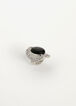 Faux Leather & Pave Ring, Black image number 0