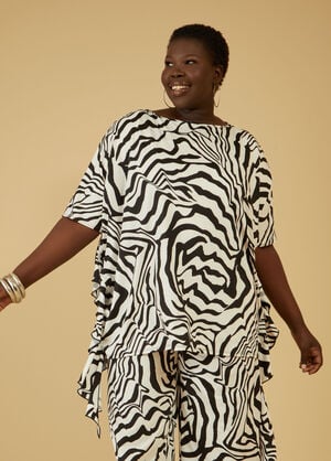 Zebra Print Tunic, Black White image number 0