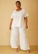 Button Detailed Linen Blend Pants, White image number 3