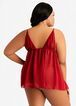 Chain Chiffon Babydoll & Thong, Red image number 1
