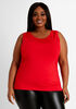 Not Your Basic Scoop Neck Tank, Barbados Cherry image number 0