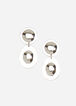 Silver Oval Link Drop Earrings, Silver image number 0