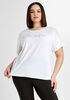 DKNY Rhinestone Logo T Shirt, White image number 0