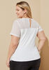 Feathered Mesh Paneled Top, White image number 1