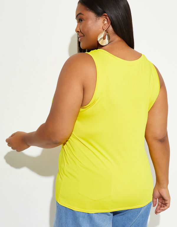 The Easy Basic Stretch Knit Tank, Cyber Yellow image number 1