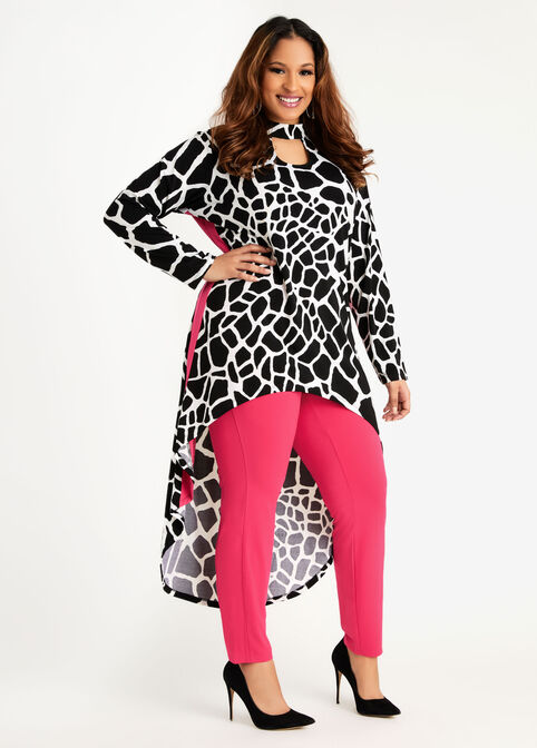 Signature Animal Duster Top, Black White image number 0