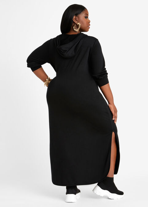 Truly Blessed Lace Up Maxi Dress, Black image number 1