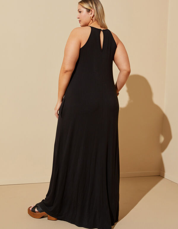 Bead Embellished Maxi Dress, Black image number 1