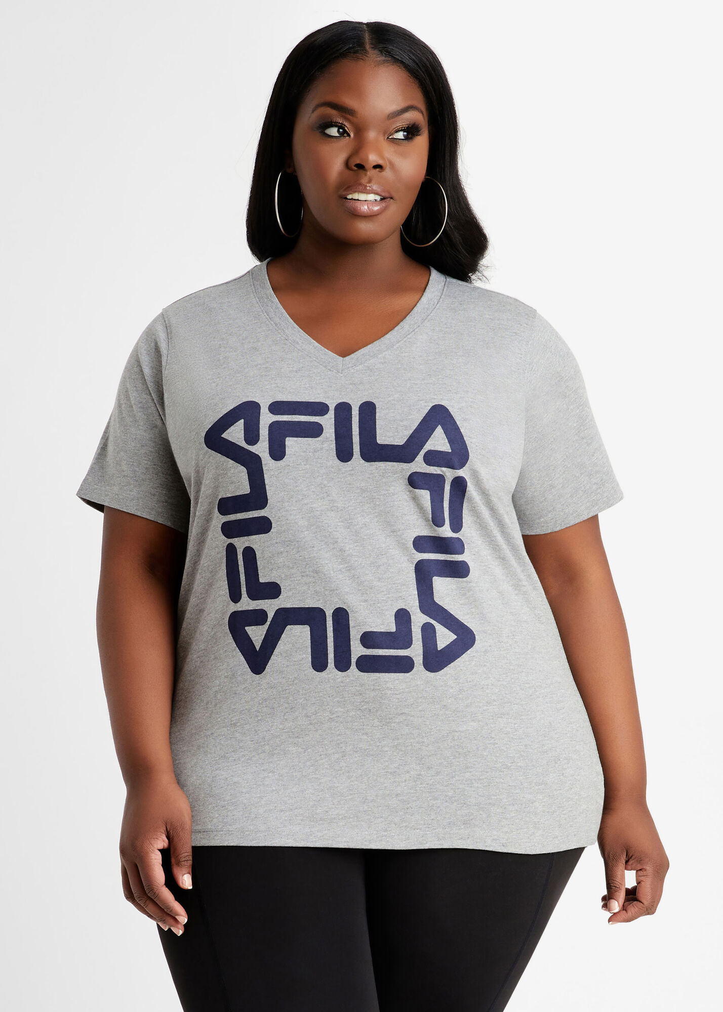 Plus Size FILA Curve Tee Plus Womens Work Out Tops & Clothing