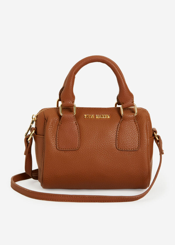 Trendy Designer Steve Madden BCasey Satchel Faux Leather Logo Bag image number 0